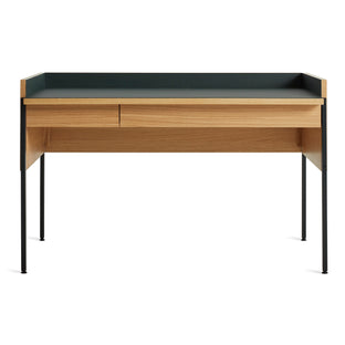 Tabloid Desk in White Oak / Navy Green - Angle 1