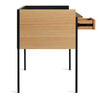 Tabloid Desk in White Oak / Navy Green - Angle 9