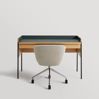 Tabloid Desk in White Oak / Navy Green - Angle 12