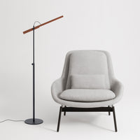 Type A Task Floor Lamp in Walnut / Oblivion - Angle 14