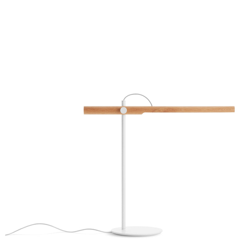 Type A Task Table Lamp in White Oak / White