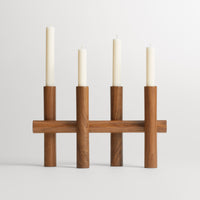Tally Candelabra in Walnut - Angle 2