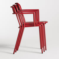 Trim Armchair in Carmine - Angle 8