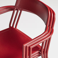 Trim Armchair in Carmine - Angle 9