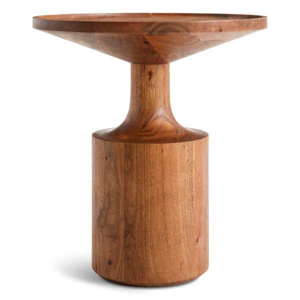 Turn Tall Side Table in Acacia - Angle 1