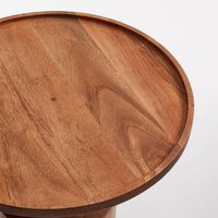 Turn Tall Side Table in Acacia - Angle 4