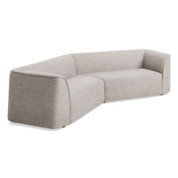 Thataway Small Angled Sectional Sofa in Tait Charcoal - Angle 2