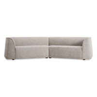 Thataway Small Angled Sectional Sofa in Tait Charcoal - Angle 4