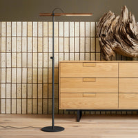 Type A Task Floor Lamp in Walnut / Oblivion - Angle 2