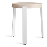 Unit Stool in Whitewashed Ash / White - Angle 5