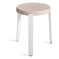 Unit Stool in Whitewashed Ash / White - Angle 6
