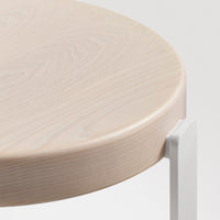 Unit Stool in Whitewashed Ash / White - Angle 9