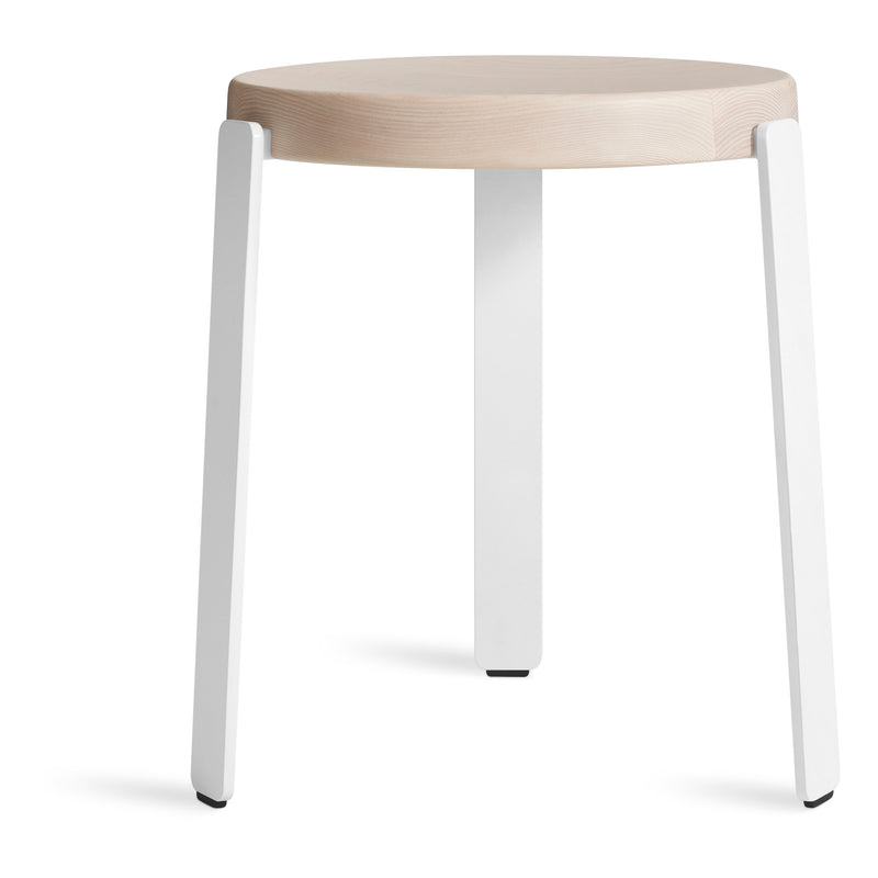 Unit Stool in Whitewashed Ash / White - Angle 1