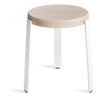 Unit Stool in Whitewashed Ash / White - Angle 4