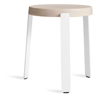 Unit Stool in Whitewashed Ash / White - Angle 7