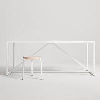 Unit Stool in Whitewashed Ash / White - Angle 3