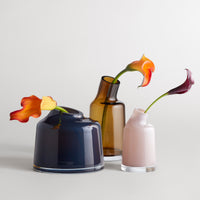 Variant Large Glass Vase in Midnight Blue - Angle 11