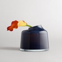 Variant Large Glass Vase in Midnight Blue - Angle 10