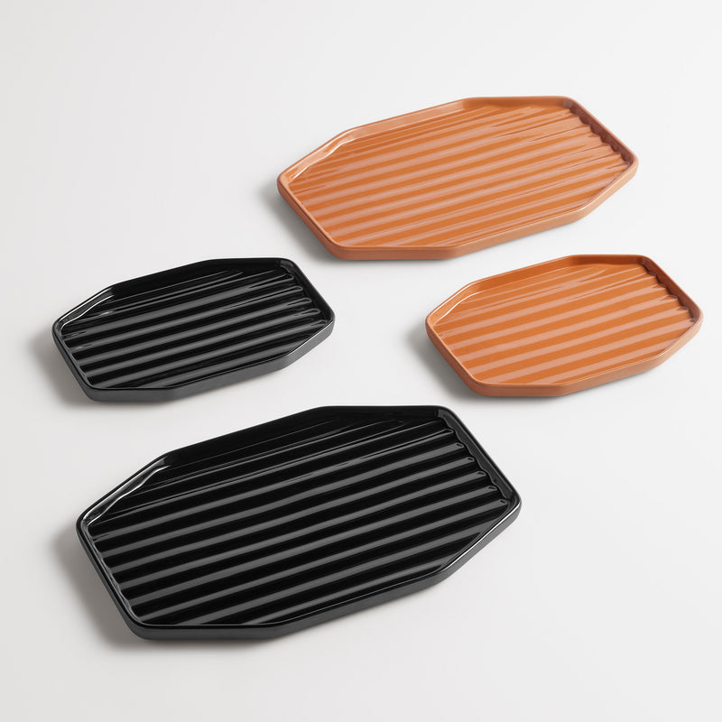 Vice Versa Large Tray in Terracotta - Angle 2