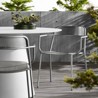 Trim Armchair in Carmine - Angle 2