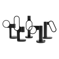 Who Goes There? Candle Holder Shape 1 in Black - Angle 6
