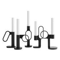Who Goes There? Candle Holder Shape 1 in Black - Angle 5