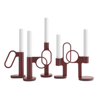 Who Goes There? Candle Holder Shape 1 in Oxblood - Angle 5
