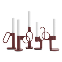 Who Goes There? Candle Holder Shape 3 in Oxblood - Angle 5