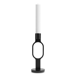 Who Goes There? Candle Holder Shape 2 in Black - Angle 1