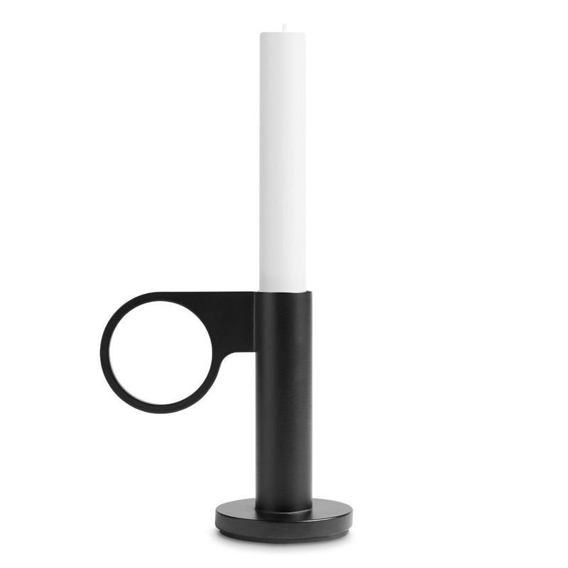 Who Goes There? Candle Holder Shape 4 in Black - Angle 1