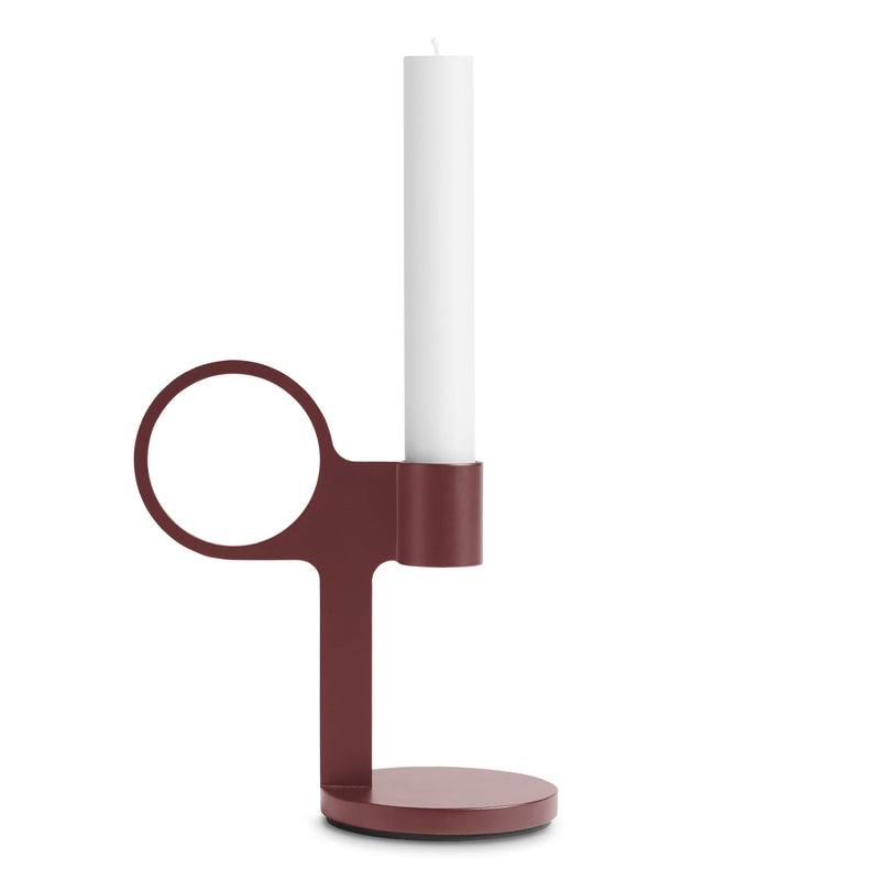 Who Goes There? Candle Holder Shape 5 in Oxblood - Angle 1