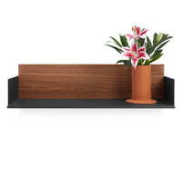 Wonder Wall 2.0 Shelf in Walnut / Oblivion - Angle 7