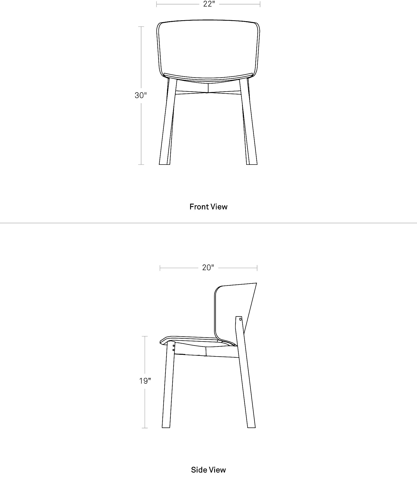 Minimalist Dining Chair Dimensions Plan with Simple Decor