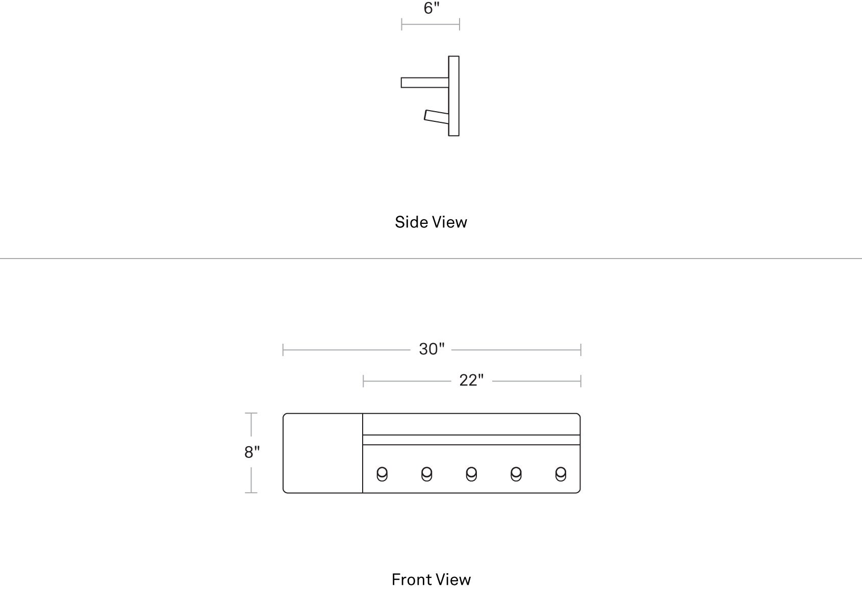 Candid Wall Shelf with Hooks, Modern Décor