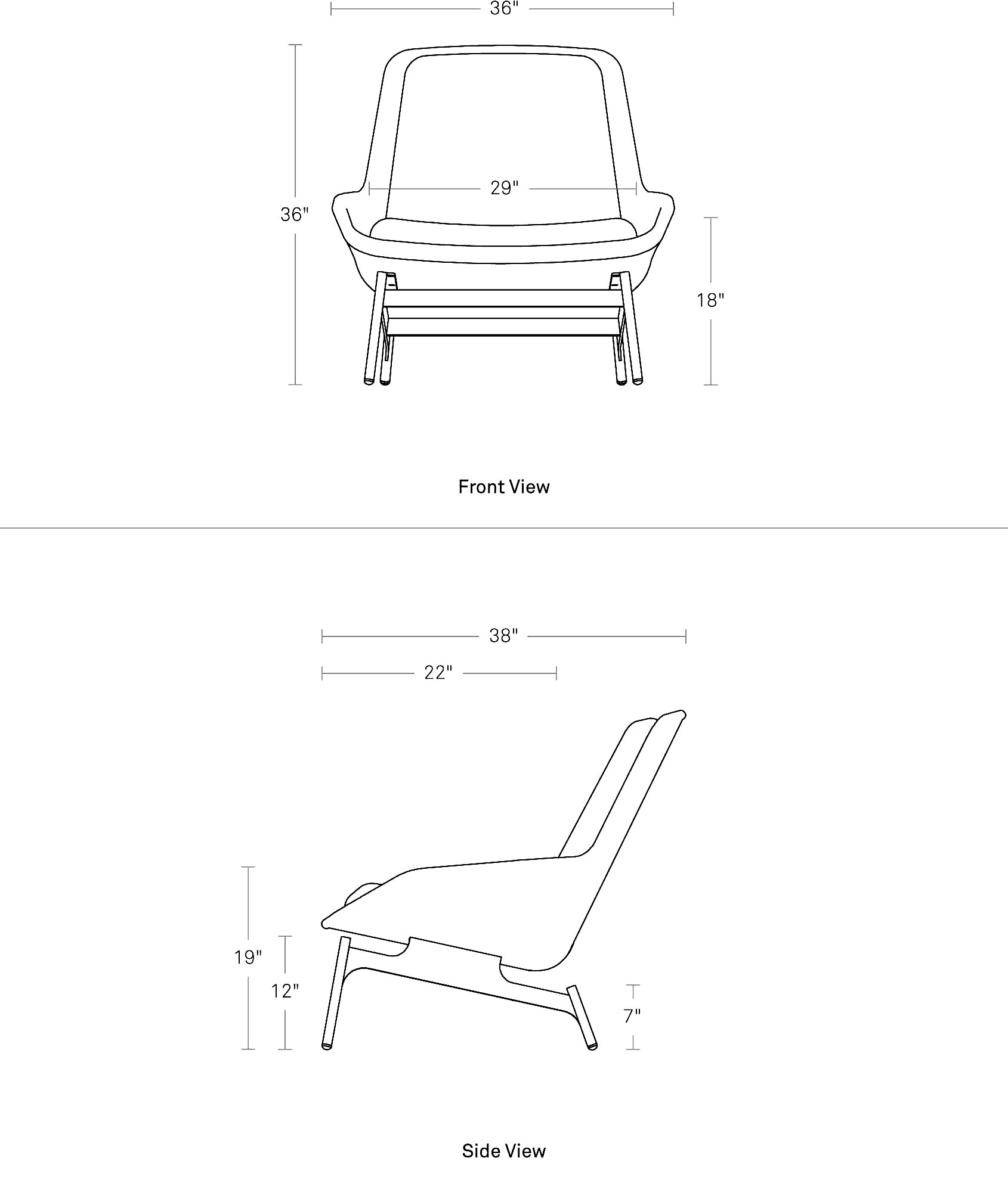 Modern Lounge Chair Dimensions Standard for Living room