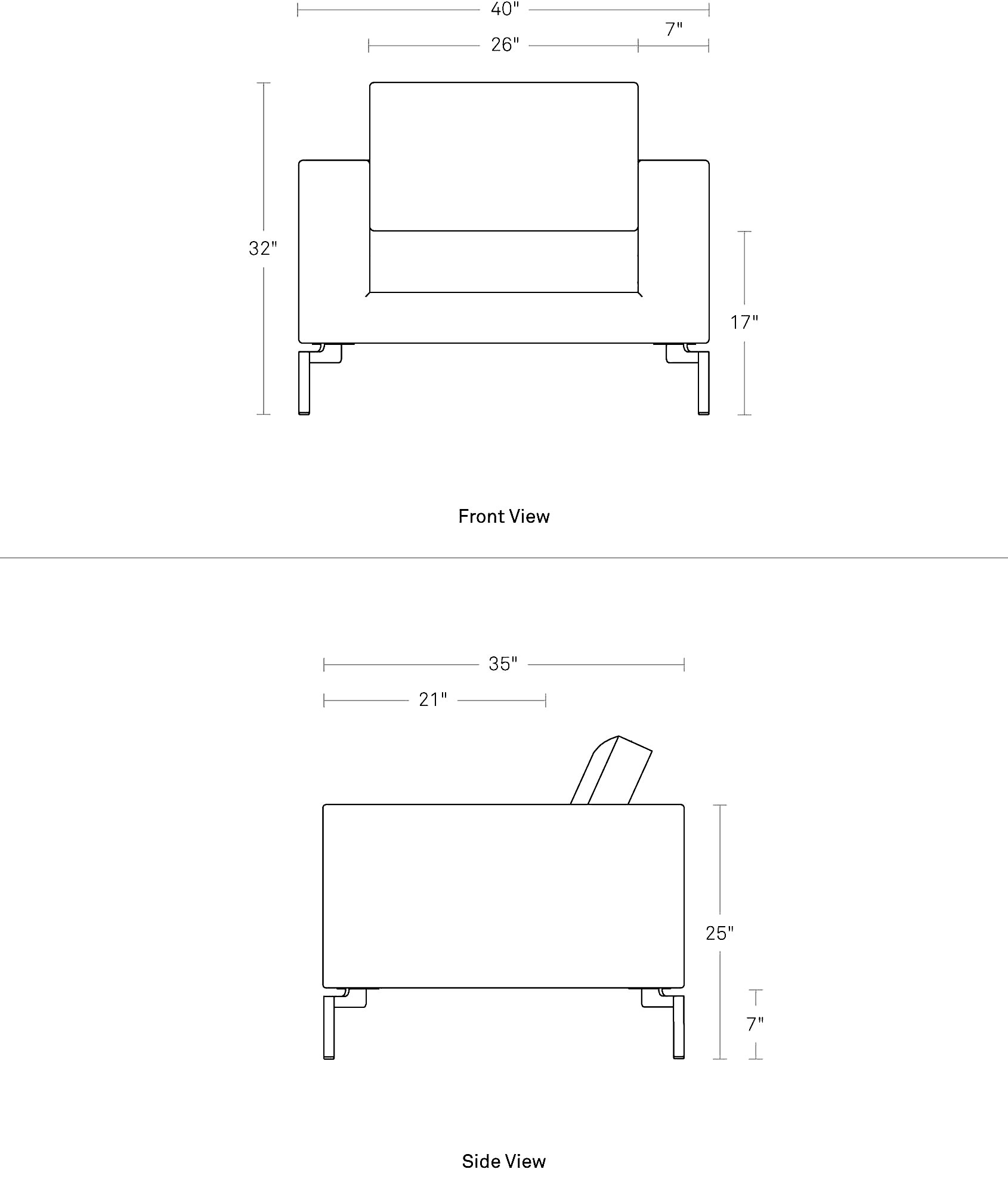 Lounge cheap chair height