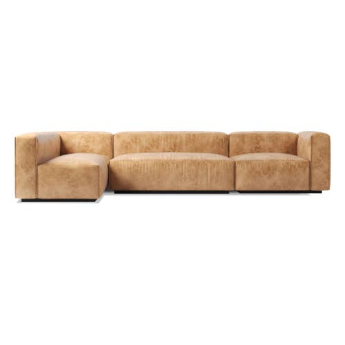 Cleon Medium+ Leather Sectional Sofa view 1