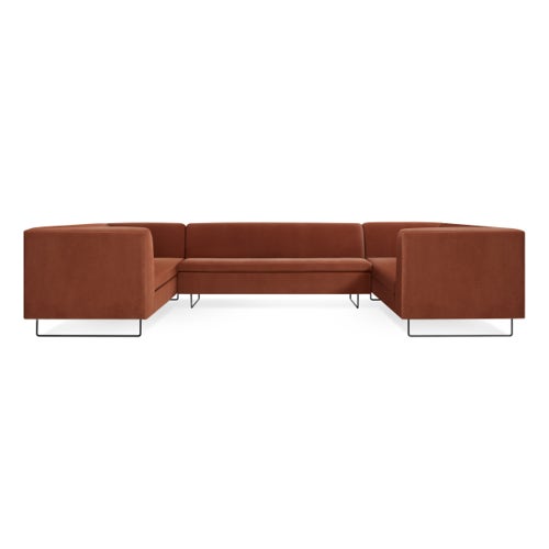 Bonnie and Clyde U-Shaped Velvet Sectional Sofa view 1