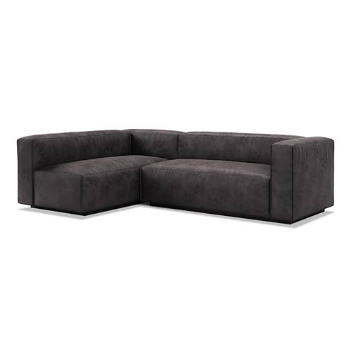 Cleon Small Leather Sectional Sofa view 2