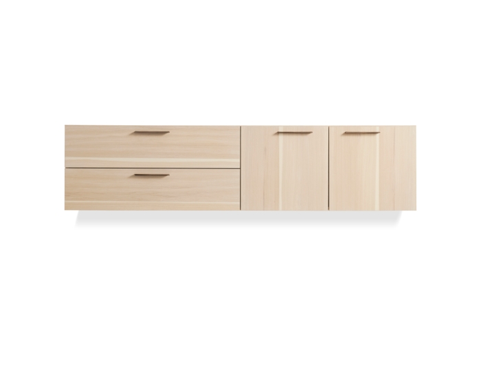 Shale 2 Door Drawer Wall Mounted, Shallow Wall Shelves With Doors