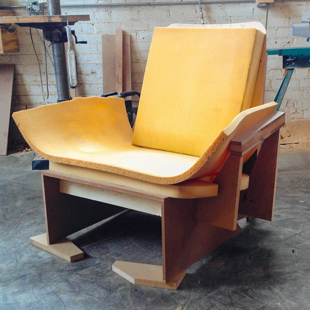 Angle View of Field Lounge Chair Prototype