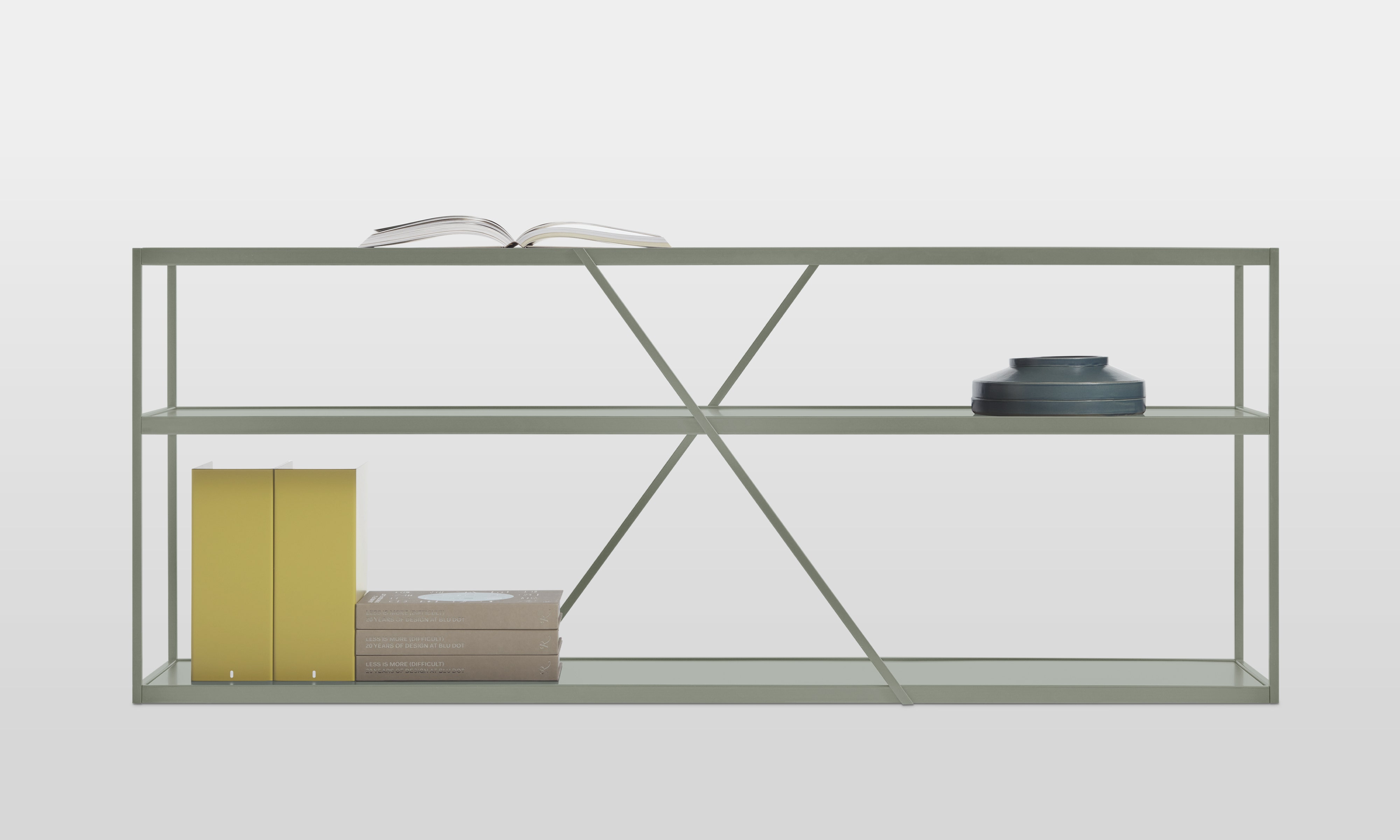 NeedWant Long and Low Shelving, Modern Storage Furniture