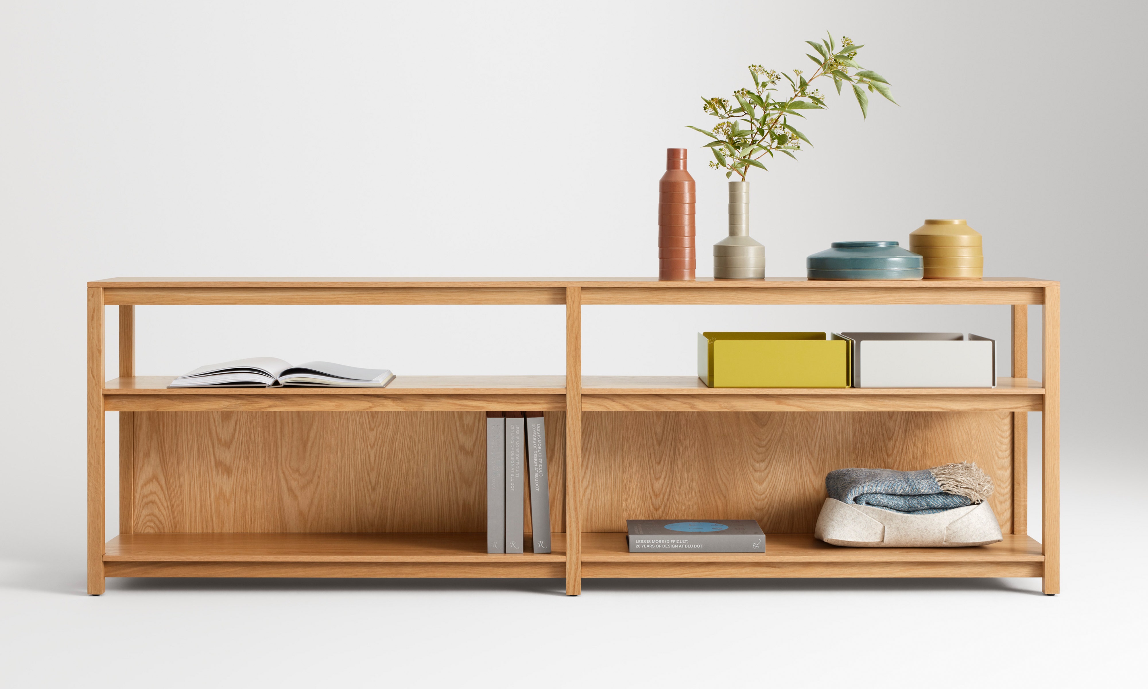 Open Plan Long and Low Bookcase